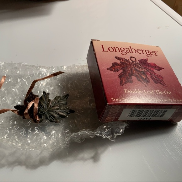 NIB ~ Longaberger Metal Double Leaf Tie-On  Autum Fall.  Item #73393 - Picture 2 of 6